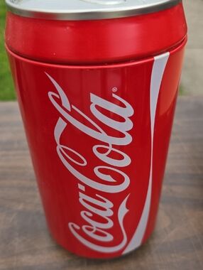 Coca Cola Red and White Logo Can Coin Bank